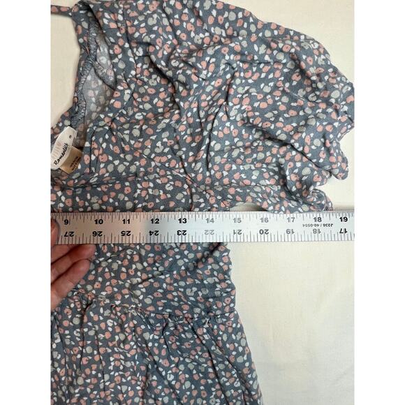 Urban Romantics Shirt Womens Medium Grey Cropped Short Sleeve Polka Dots Y2K - Picture 5 of 7